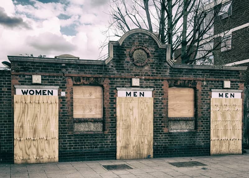 Disused public toilets, restrooms -cm